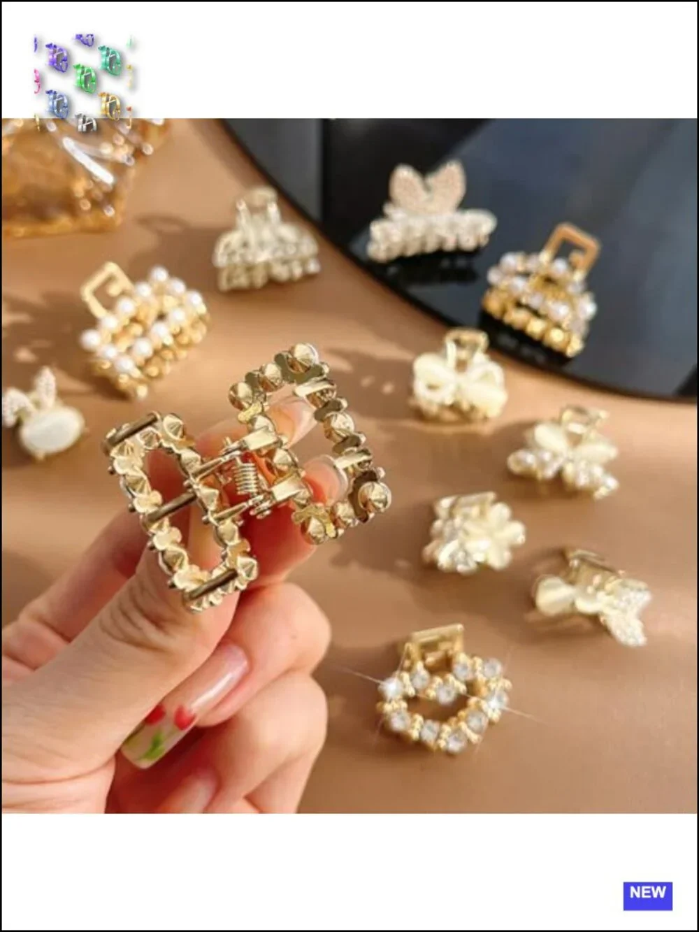 8pcs Pearl Claw Clip Hair Clips for Women, Sweet Barrettes, Non-slip Mini Claw